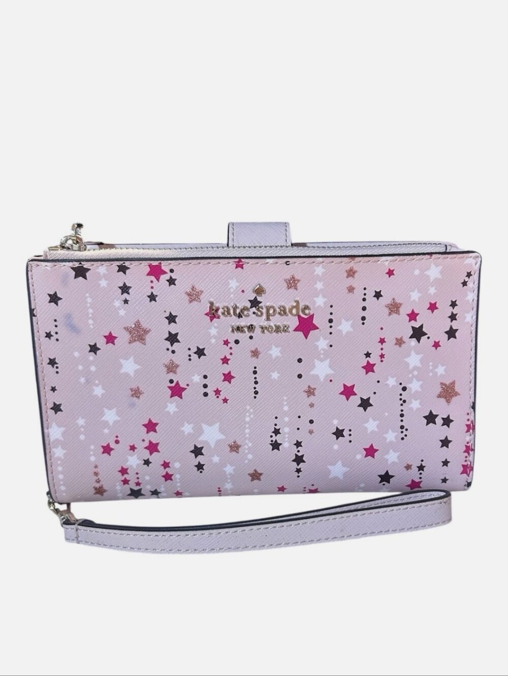 kate spade NWOT Pink Star Print Wristlet Wallet - Picture 1 of 3